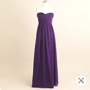 BNWT J CREW Arabelle formal chiffon floor length bridesmaid